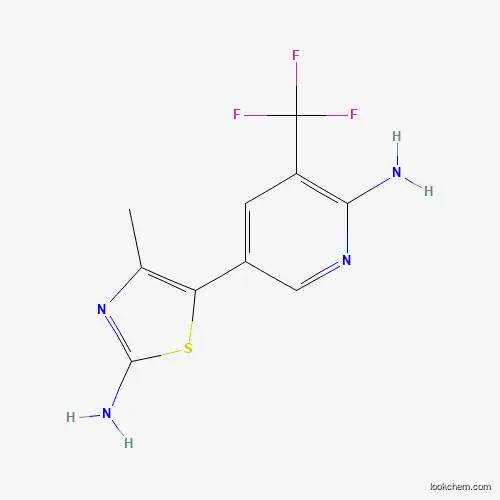 Molecular Structure of 1395492-82-6 (5-(6-Amino-5-(trifluoromethyl)pyridin-3-yl)-4-methylthiazol-2-amine)