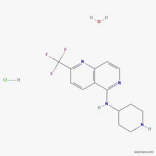 N-piperidin-4-yl-2-(trifluoromethyl)-1,6-naphthyridin-5-amine hydrochloride monohydrate