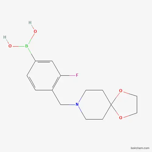Molecular Structure of 1704074-38-3 ((4-(1,4-Dioxa-8-azaspiro[4.5]decan-8-ylmethyl)-3-fluorophenyl)boronic acid)