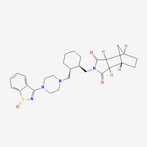 (3aR,4S,7R,7aS)-2-(((1R,2R)-2-((4-(1-oxidobenzo[d]isothiazol-3-yl) piperazin-1-yl)methyl)cyclohexyl)methyl)hexahydro-1H-4,7- methanoisoindole-1,3(2H)-dione