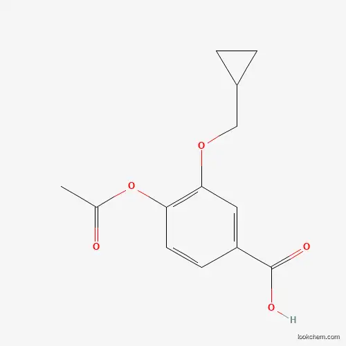 Molecular Structure of 1883347-32-7 (4-Acetoxy-3-(cyclopropylmethoxy)benzoic acid)