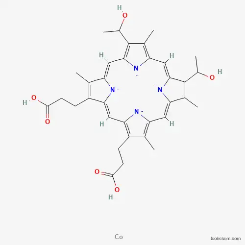 Molecular Structure of 30137-73-6 (3-[(1Z,4Z,10Z,14Z)-18-(2-carboxyethyl)-7,12-bis(1-hydroxyethyl)-3,8,13,17-tetramethylporphyrin-21,22,23,24-tetraid-2-yl]propanoic acid;cobalt)