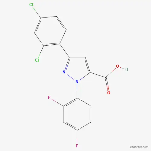Molecular Structure of 618383-10-1 (3-(2,4-Dichlorophenyl)-1-(2,4-difluorophenyl)-1H-pyrazole-5-carboxylic acid)