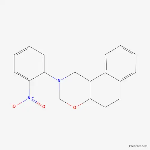 Molecular Structure of 7598-12-1 (2-(2-Nitrophenyl)-1,3,4a,5,6,10b-hexahydrobenzo[f][1,3]benzoxazine)