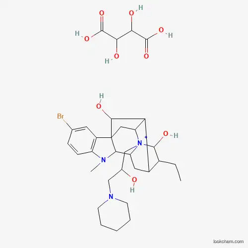 Molecular Structure of 79732-03-9 (4-Bromo-13-ethyl-15-(2-hydroxy-3-piperidin-1-ylpropyl)-8-methyl-8-aza-15-azoniahexacyclo[14.2.1.01,9.02,7.010,15.012,17]nonadeca-2(7),3,5-triene-14,18-diol;2,3-dihydroxybutanedioic acid)