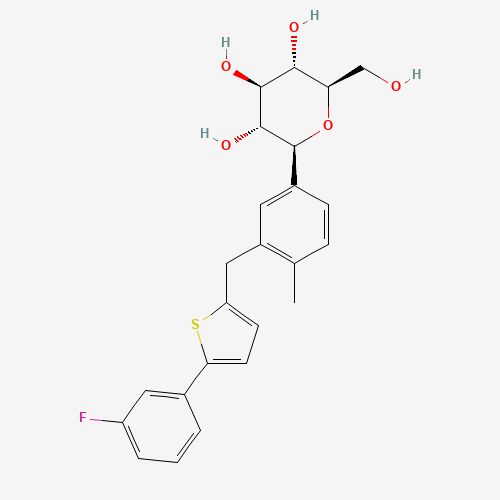 (2S,3R,4R,5S,6R)-2-(3-((5-(3-fluorophenyl)thiophen-2-yl)methyl)-4- methylphenyl)-6-(hydroxymethyl)tetrahydro-2H-pyran-3,4,5-triol