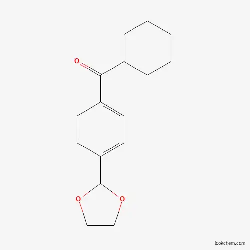 Molecular Structure of 898760-90-2 (Cyclohexyl 4-(1,3-dioxolan-2-YL)phenyl ketone)