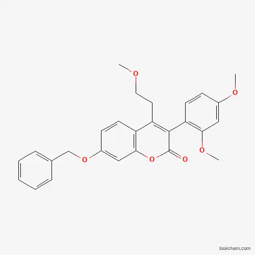 2H-1-BENZOPYRAN-2-ONE, 3-(2,4-DIMETHOXYPHENYL)-4-(2-METHOXYETHYL)-7-(PHENYLMETHOXY)-