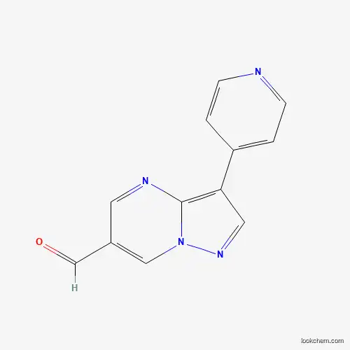 Molecular Structure of 1035818-93-9 (3-(Pyridin-4-yl)pyrazolo[1,5-a]pyrimidine-6-carbaldehyde)