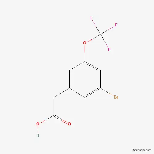 Molecular Structure of 1092461-35-2 (3-Bromo-5-(trifluoromethoxy)phenylacetic acid)