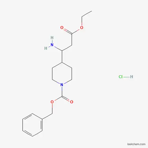 Molecular Structure of 1159826-30-8 (3-Amino-3-(4'-cbz)piperidine-propionic acid ethyl ester hcl)