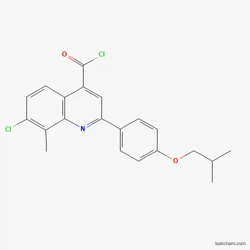 Molecular Structure of 1160255-92-4 (7-Chloro-2-(4-isobutoxyphenyl)-8-methylquinoline-4-carbonyl chloride)