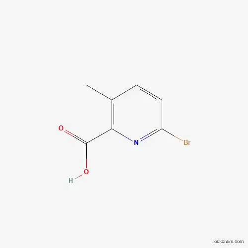 Molecular Structure of 1211516-18-5 (6-Bromo-3-methylpyridine-2-carboxylic acid)