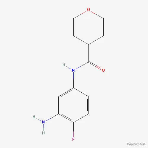 Molecular Structure of 1219949-45-7 (N-(3-Amino-4-fluorophenyl)tetrahydro-2H-pyran-4-carboxamide)