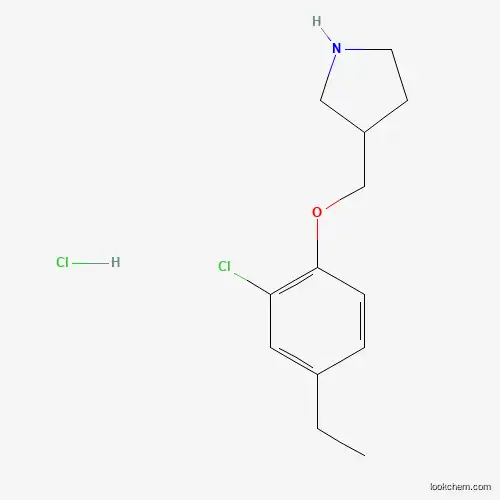 Molecular Structure of 1220039-13-3 (3-[(2-Chloro-4-ethylphenoxy)methyl]pyrrolidine hydrochloride)