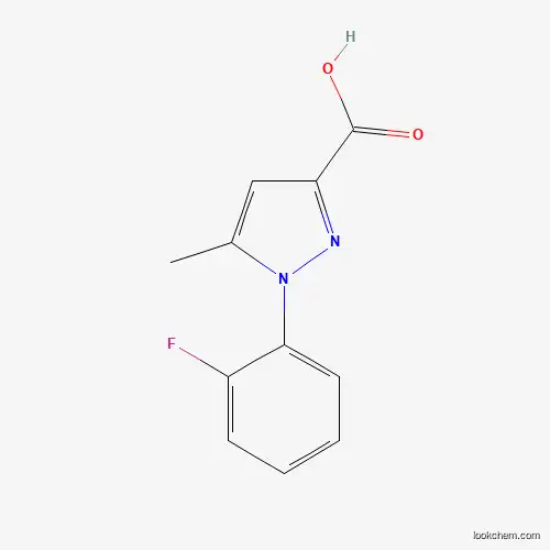 Molecular Structure of 1225999-19-8 (1-(2-Fluorophenyl)-5-methyl-1H-pyrazole-3-carboxylic acid)