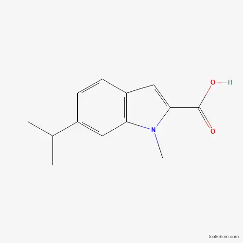 Molecular Structure of 1240579-11-6 (1-Methyl-6-(1-methylethyl)-1H-indole-2-carboxylic Acid)