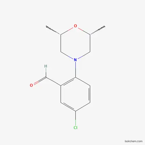Molecular Structure of 1241675-81-9 (5-chloro-2-[(2R,6S)-2,6-dimethyl-1,4-oxazinan-4-yl]benzenecarbaldehyde)
