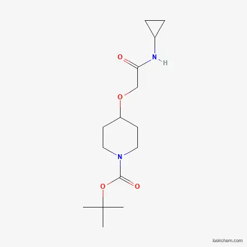 Molecular Structure of 1256483-00-7 (2-(1-Boc-4-piperidinyloxy)-N-cyclopropylacetamide)