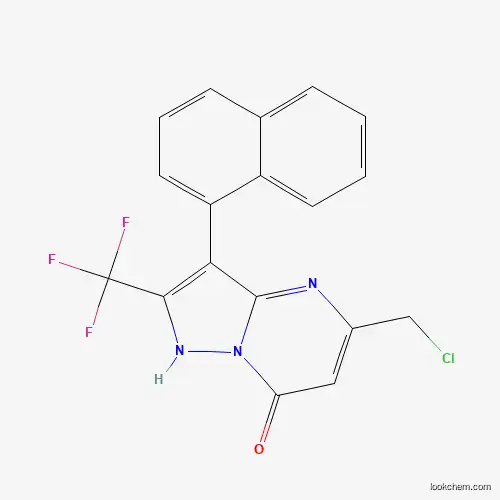 Molecular Structure of 1259536-70-3 (5-(Chloromethyl)-3-(naphthalen-1-yl)-2-(trifluoromethyl)pyrazolo[1,5-a]pyrimidin-7(4H)-one)