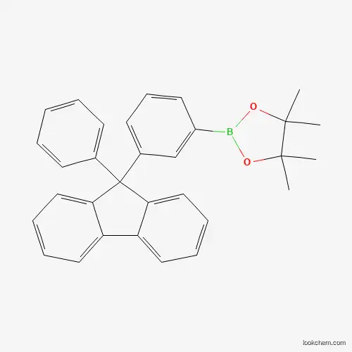Molecular Structure of 1260032-45-8 (4,4,5,5-Tetramethyl-2-[3-(9-phenyl-9H-fluoren-9-yl)phenyl]-1,3,2-dioxaborolane)