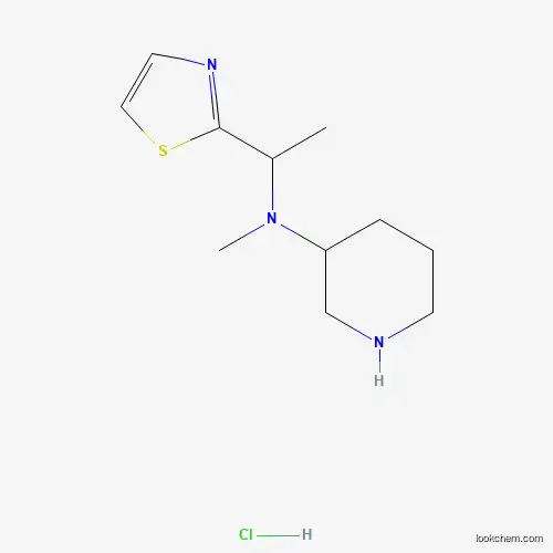 Molecular Structure of 1289386-23-7 (N-Methyl-N-(1-(thiazol-2-yl)ethyl)piperidin-3-amine hydrochloride)