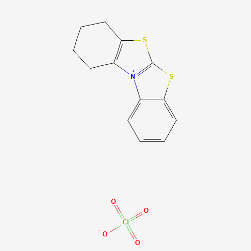 Molecular Structure of 13897-10-4 (1,2,3,4-Tetrahydro[1,3]benzothiazolo[2,3-b][1,3]benzothiazol-11-ium perchlorate)