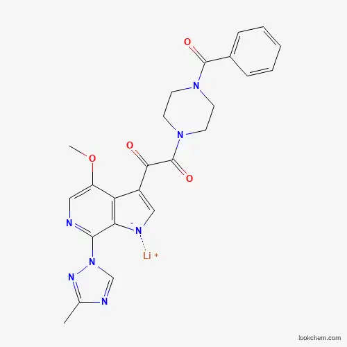 lithium3-(2-(4-benzoylpiperazin-1-yl)-2-oxoacetyl)-4-methoxy-7-(3-methyl-1H-1,2,4-triazol-1-yl)pyrrolo[2,3-c]pyridin-1-ide