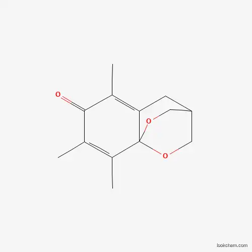Molecular Structure of 16526-49-1 (2,3,5-Trimethyl-10,11-dioxatricyclo[6.2.2.01,6]dodeca-2,5-dien-4-one)