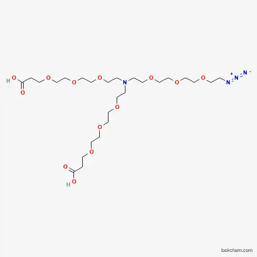 Molecular Structure of 2055042-57-2 (N-(Azido-PEG3)-N-bis(PEG3-acid))