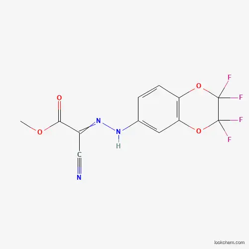 Molecular Structure of 36865-53-9 (Methyl cyano[2-(2,2,3,3-tetrafluoro-2,3-dihydro-1,4-benzodioxin-6-yl)hydrazinylidene]acetate)