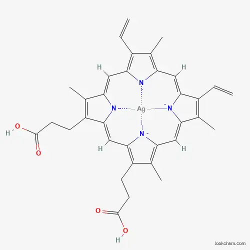 3-[(1z,4z,10z,14z)-18-(2-carboxyethyl)-7,12-bis(ethenyl)-3,8,13,17-tetramethylporphyrin-21,22,23,24-tetraid-2-yl]propanoic Acid;silver