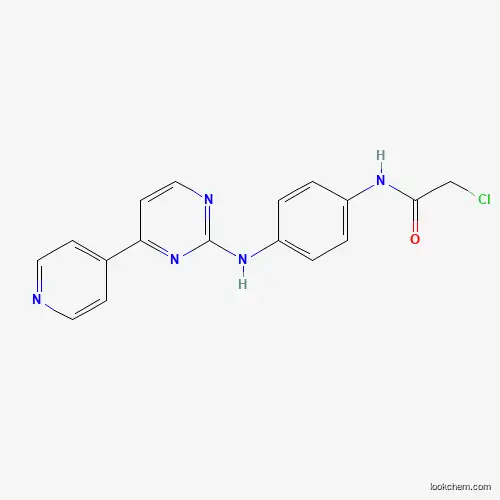 Molecular Structure of 881674-59-5 (2-Chloro-N-[4-[[4-(4-pyridinyl)-2-pyrimidinyl]amino]phenyl]acetamide)