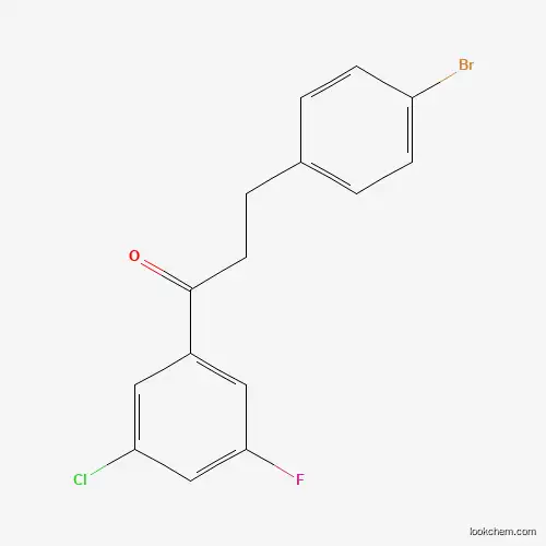 Molecular Structure of 898761-82-5 (3-(4-Bromophenyl)-1-(3-chloro-5-fluorophenyl)propan-1-one)