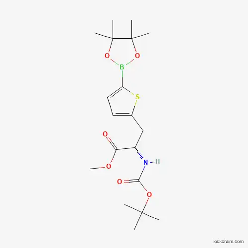 Molecular Structure of 942070-96-4 (Methyl N-(tert-butoxycarbonyl)-3-[5-(4,4,5,5-tetramethyl-1,3,2-dioxaborolan-2-yl)thiophen-2-yl]-L-alaninate)