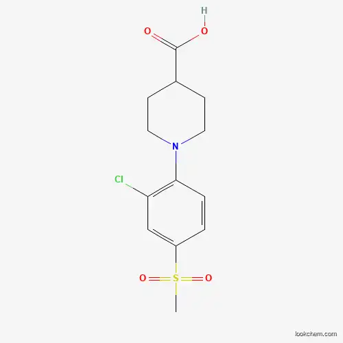 Molecular Structure of 942474-34-2 (1-[2-Chloro-4-(methylsulfonyl)phenyl]piperidine-4-carboxylic acid)