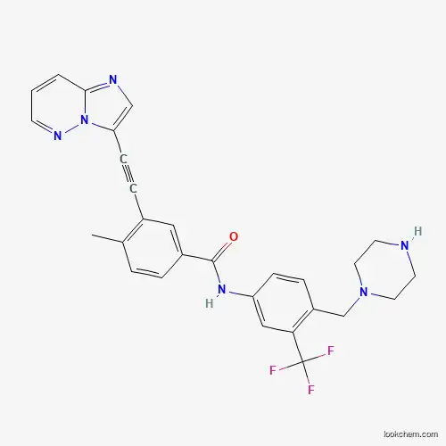 Molecular Structure of 943319-87-7 (Benzamide, 3-(2-imidazo(1,2-b)pyridazin-3-ylethynyl)-4-methyl-N-(4-(1-piperazinylmethyl)-3-(trifluoromethyl)phenyl)-)