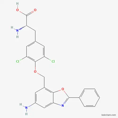 (2S)-2-amino-3-{4-[(5-amino-2-phenyl-1,3-benzoxazol-7-yl)methoxy]-3,5-dichlorophenyl}propanoic acid