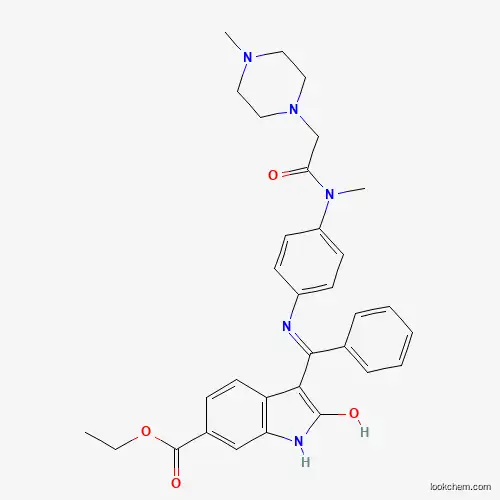 Ethyl (Z)-3-(((4-(N-methyl-2-(4-methylpiperazin-1-yl)acetamido)phenyl)amino)(phenyl)methylene)-2-oxoindoline-6-carboxylate