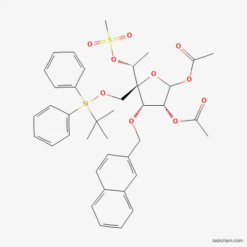 D-Gulofuranose, 6-deoxy-4-C-[[[(1,1-dimethylethyl)diphenylsilyl]oxy]methyl]-3-O-(2-naphthalenylmethyl)-, 1,2-diacetate 5-methanesulfonate