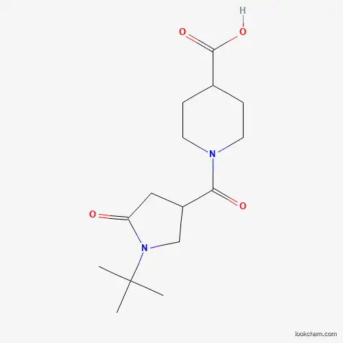 Molecular Structure of 1199215-86-5 (1-[(1-Tert-butyl-5-oxopyrrolidin-3-yl)carbonyl]piperidine-4-carboxylic acid)