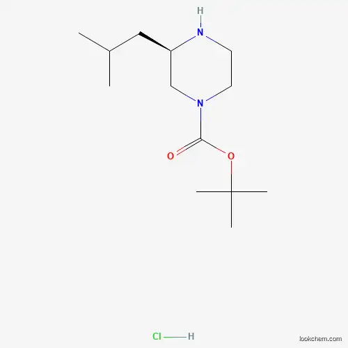 Molecular Structure of 1217469-14-1 ((R)-tert-Butyl 3-isobutylpiperazine-1-carboxylate hydrochloride)