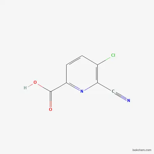 Molecular Structure of 1256791-34-0 (5-Chloro-6-cyanopicolinic acid)