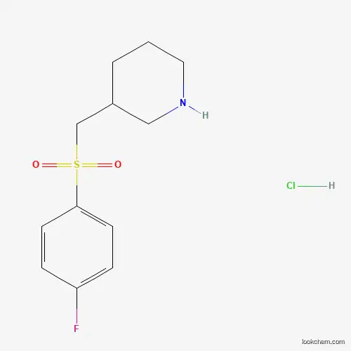 Molecular Structure of 1289388-58-4 (3-(((4-Fluorophenyl)sulfonyl)methyl)piperidine hydrochloride)