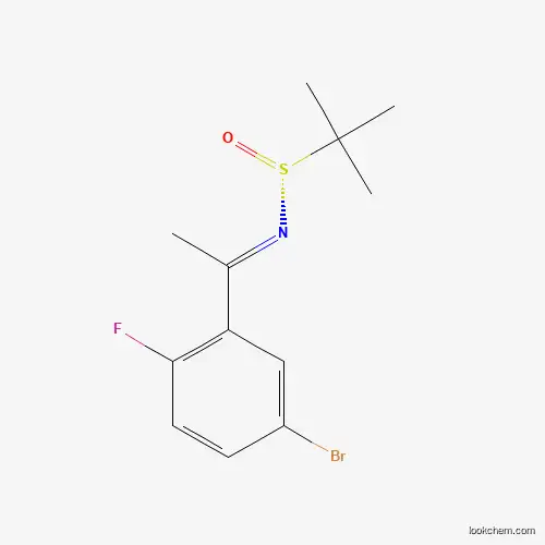 Molecular Structure of 1346145-51-4 ((R)-N-[(1E)-1-(5-bromo-2-fluorophenyl)ethylidene]-2-methylpropane-2-sulfinamide)