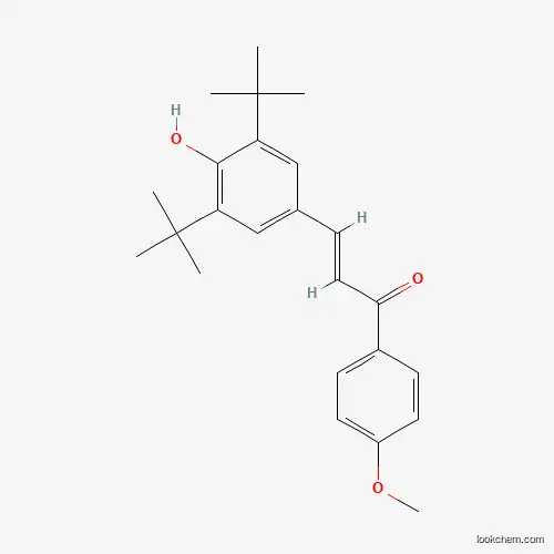 Molecular Structure of 135040-11-8 ((2E)-3-(3,5-Bis(tert-butyl)-4-hydroxyphenyl)-1-(4-methoxyphenyl)prop-2-en-1-one)