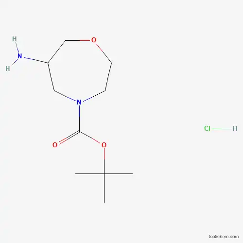 Molecular Structure of 1414958-25-0 (tert-Butyl 6-amino-1,4-oxazepane-4-carboxylate hydrochloride)