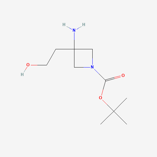 Molecular Structure of 1780283-92-2 (tert-Butyl 3-amino-3-(2-hydroxyethyl)azetidine-1-carboxylate)