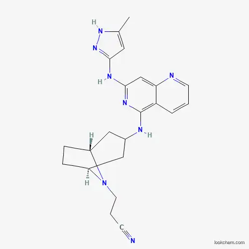 3-((1R,3S,5S)-3-((7-((5-Methyl-1H-pyrazol-3-yl)amino)-1,6-naphthyridin-5-yl)amino)-8-azabicyclo[3.2.1]octan-8-yl)propanenitrile