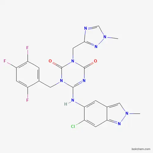 1,3,5-Triazine-2,4(1H,3H)-dione, 6-[(6-chloro-2-methyl-2H-indazol-5-yl)imino]dihydro-3-[(1-methyl-1H-1,2,4-triazol-3-yl)methyl]-1-[(2,4,5-trifluorophenyl)methyl]-, (6E)- Cas no.2647530-73-0 98%